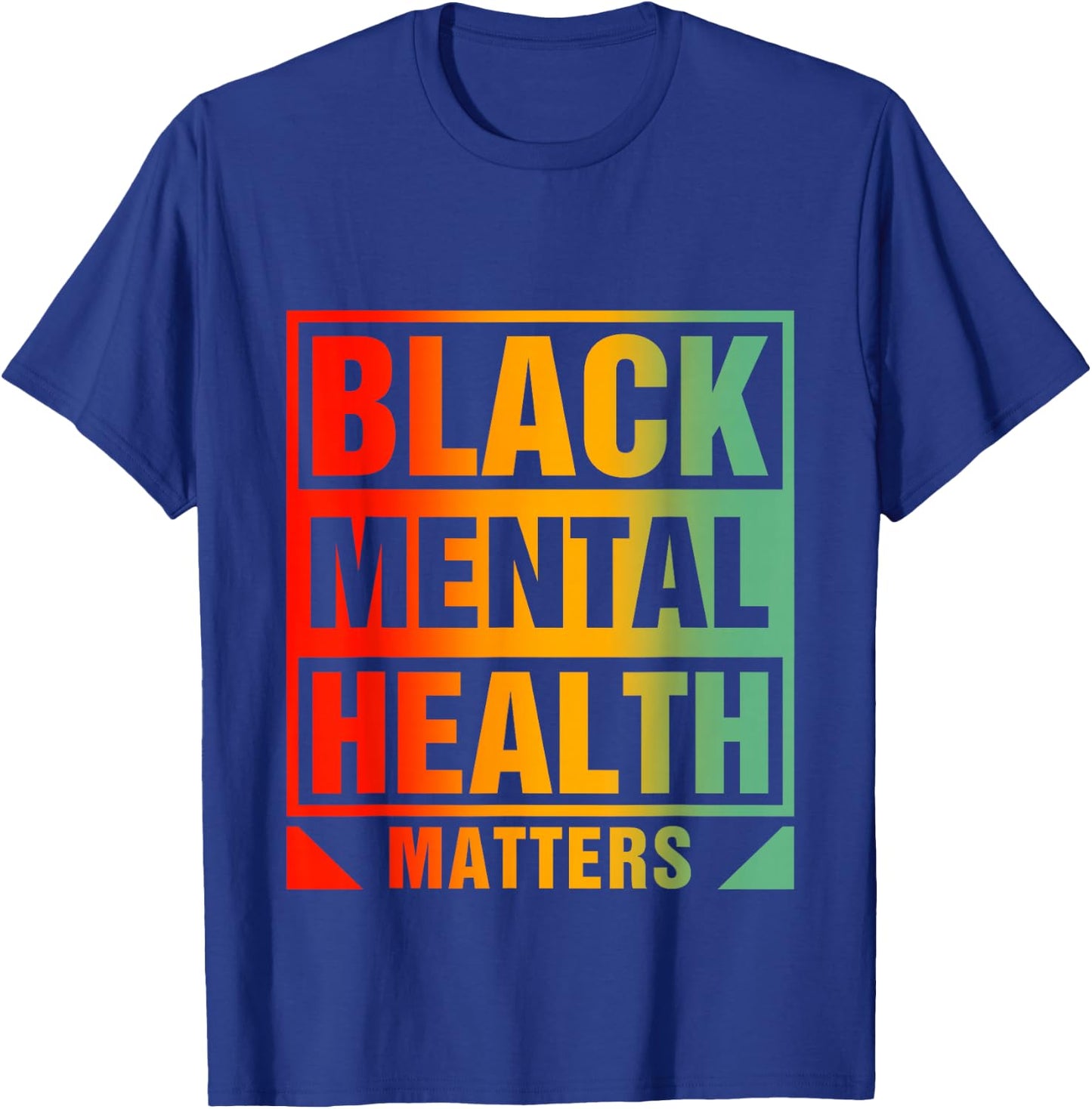 Black Mental Health Matters Human Brain Counselor Therapist T-Shirt - T-Shirt | Royal