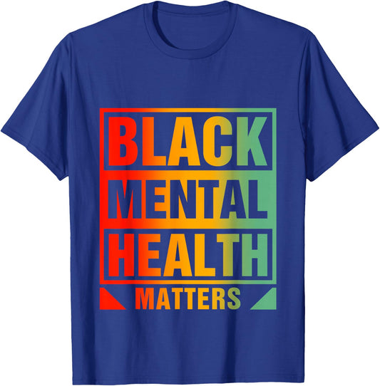 Black Mental Health Matters Human Brain Counselor Therapist T-Shirt - T-Shirt | Royal