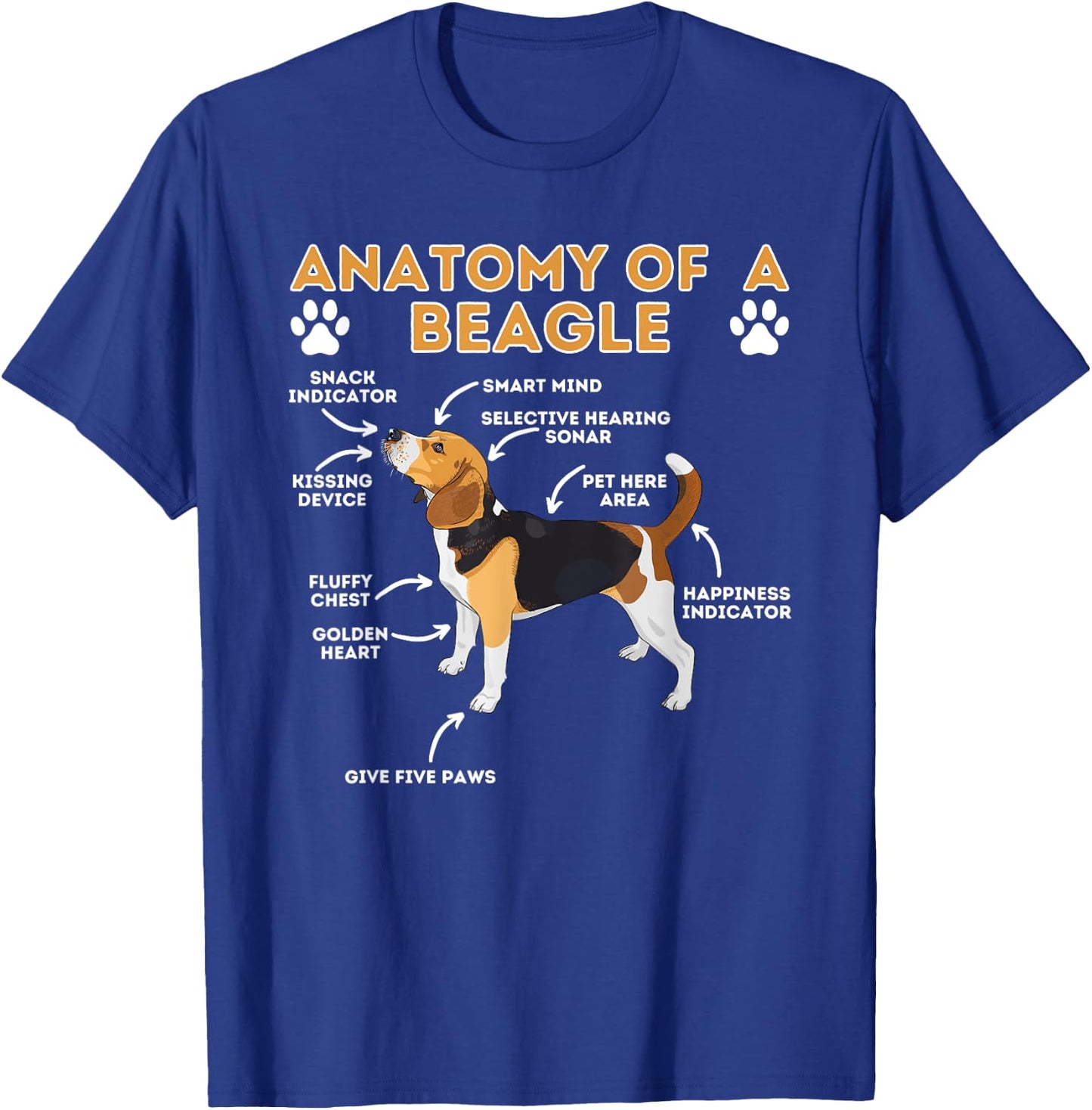 Anatomy Of A Beagle - Funny Beagle Dog Lover Pet Owner T-Shirt - T-Shirt | Royal