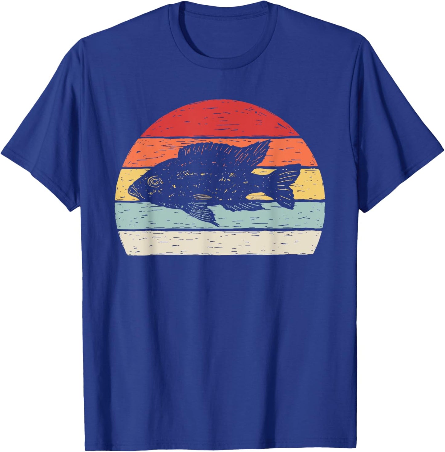 Vintage Retro Cichlid Fish T-Shirt - T-Shirt | Royal