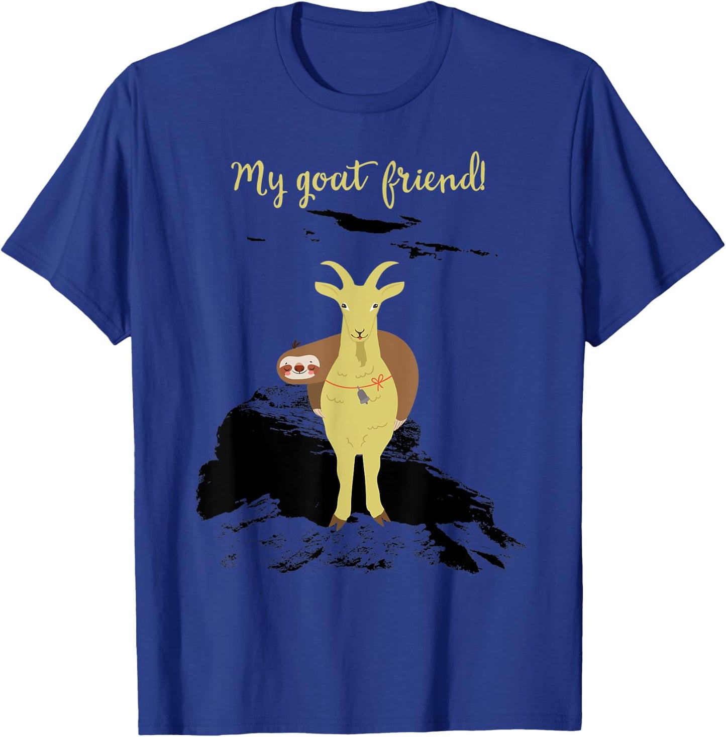 Funny My Goat Friend Sloth Lovers Goat Lovers T-Shirt - T-Shirt | Royal