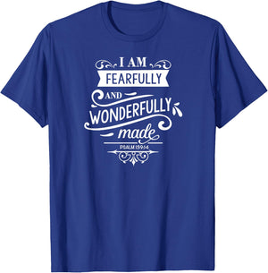I Am Fearfully And Wonderfully Made, Bible Verses, Family T-Shirt - T-Shirt | Royal