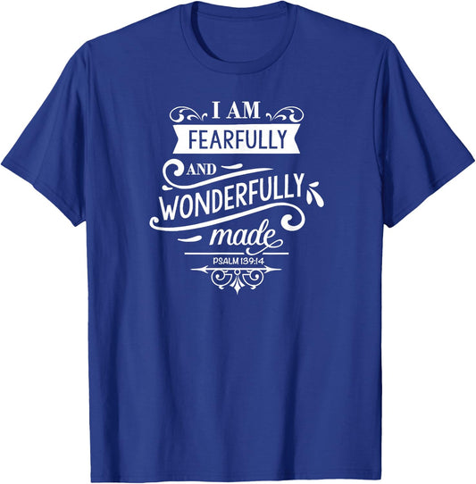 I Am Fearfully And Wonderfully Made, Bible Verses, Family T-Shirt - T-Shirt | Royal