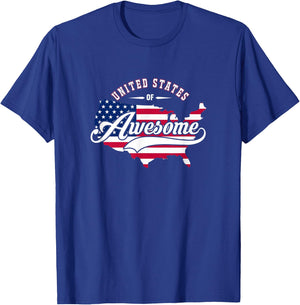 United States Of Awesome USA Flag T-Shirt - T-Shirt | Royal