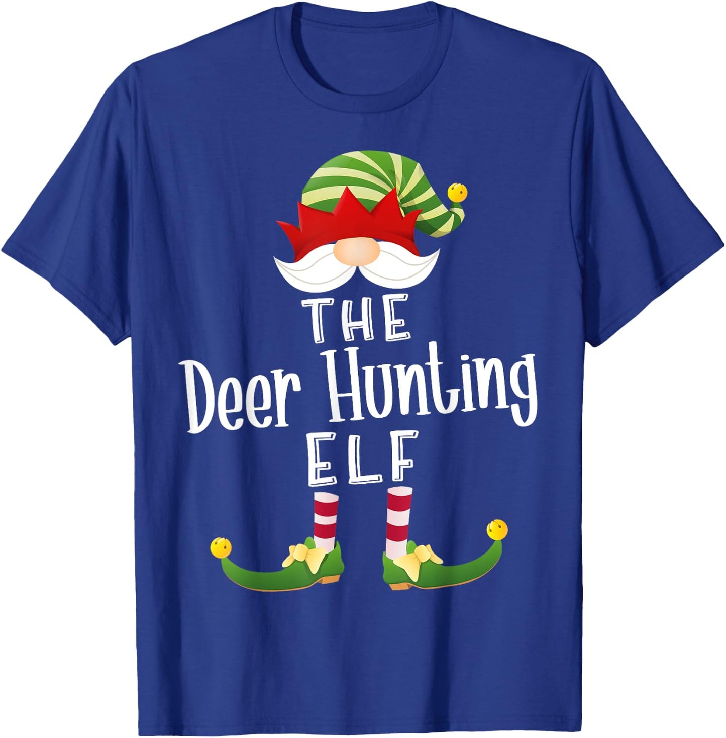 Deer Hunting Elf Group Christmas Funny Pajama Party T-Shirt - T-Shirt | Royal