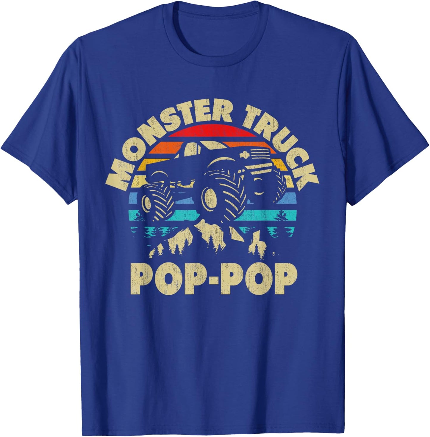 Monster Truck Pop-Pop Matching Family Monster Truck Grandpa T-Shirt - T-Shirt | Royal