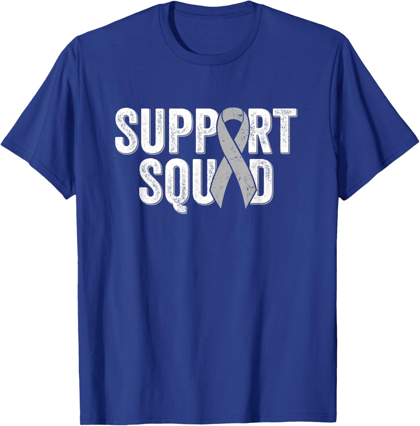Brain Cancer Support Squad - Friend Family Support Ribbon T-Shirt - T-Shirt | Royal