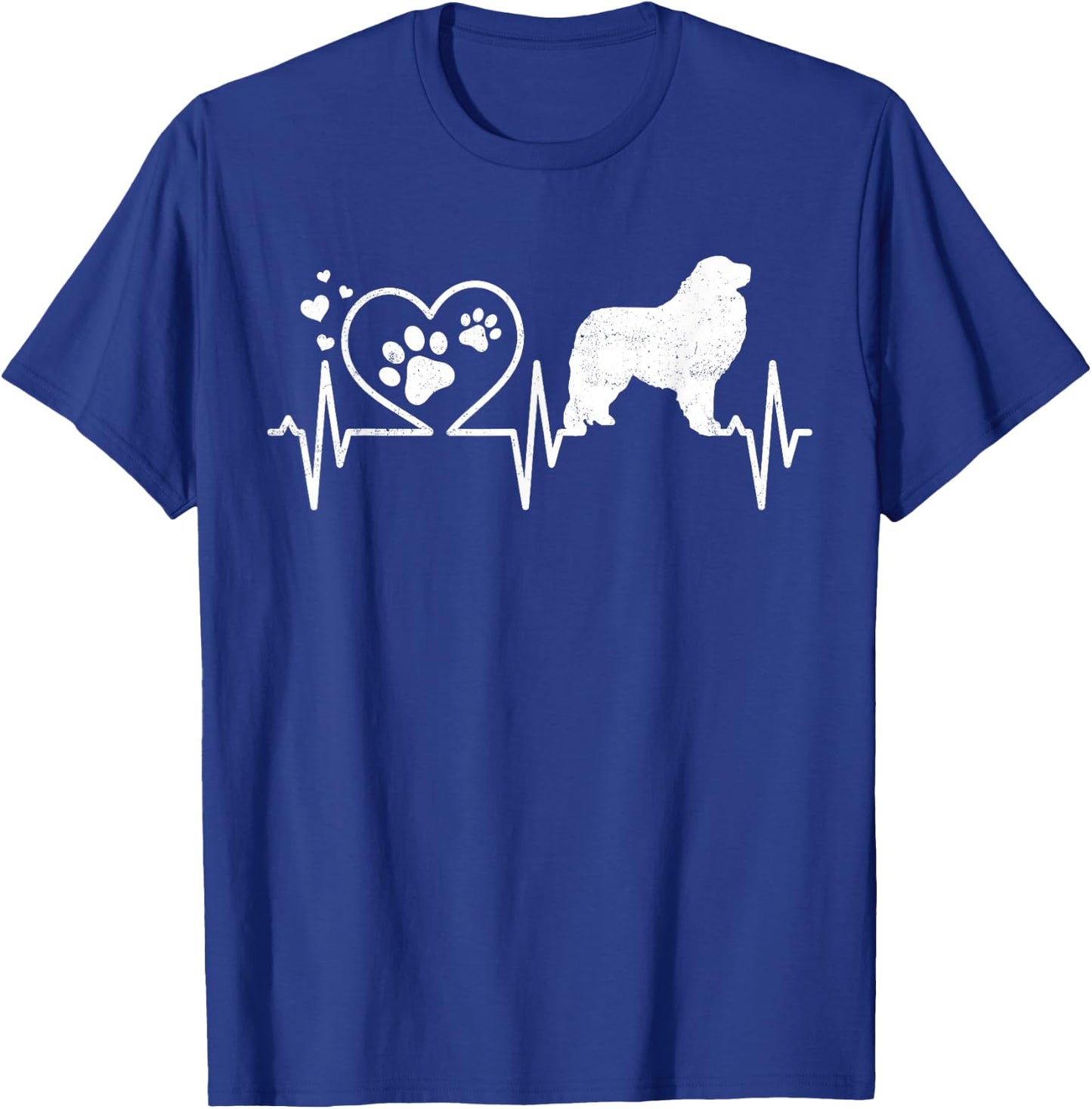 Great Pyrenees Mom Mama Dad Heartbeat Dog Heart Gift T-Shirt - T-Shirt | Royal