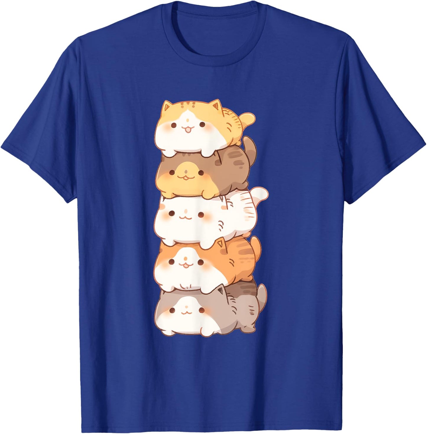 Adorable Stack of Cats for Cat Lovers Women Kids T-Shirt - T-Shirt | Royal