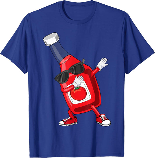 Funny Dabbing Ketchup Lover Gift Kids Boy Cute Condiment T-Shirt - T-Shirt | Royal