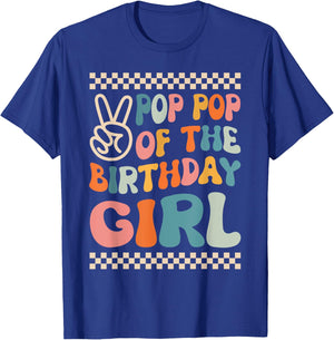 Pop Pop Of The Birthday Girl Groovy Themed Family Matching T-Shirt - T-Shirt | Royal