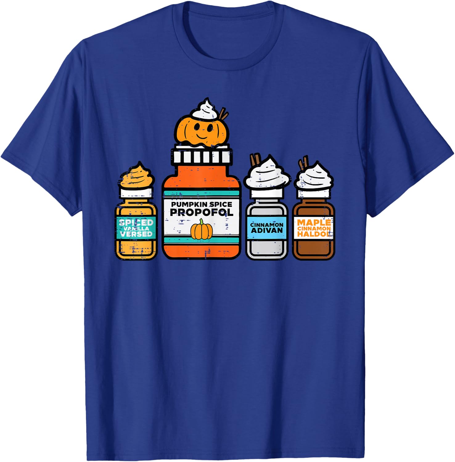 Halloween Nurse Pumpkin Spice Propofol Costume Scrub Top T-Shirt - T-Shirt | Royal