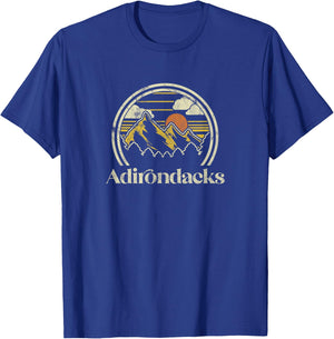 Adirondacks Mountains New York Vintage Hiking Camp Retro T-Shirt - T-Shirt | Royal