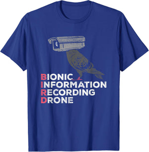 Funny Conspiracy Theories Pigeons are not real, conspiracy theory , Black, Small, Short Sleeve, Classic Fit T-Shirt - T-Shirt | Royal