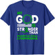 My God Stronger Than Mantle Cell Lymphoma Awareness Ribbon T-Shirt - T-Shirt | Royal