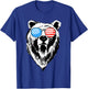Funny Bear American USA Flag Sunglasses Camping Hunting Gift T-Shirt - T-Shirt | Royal