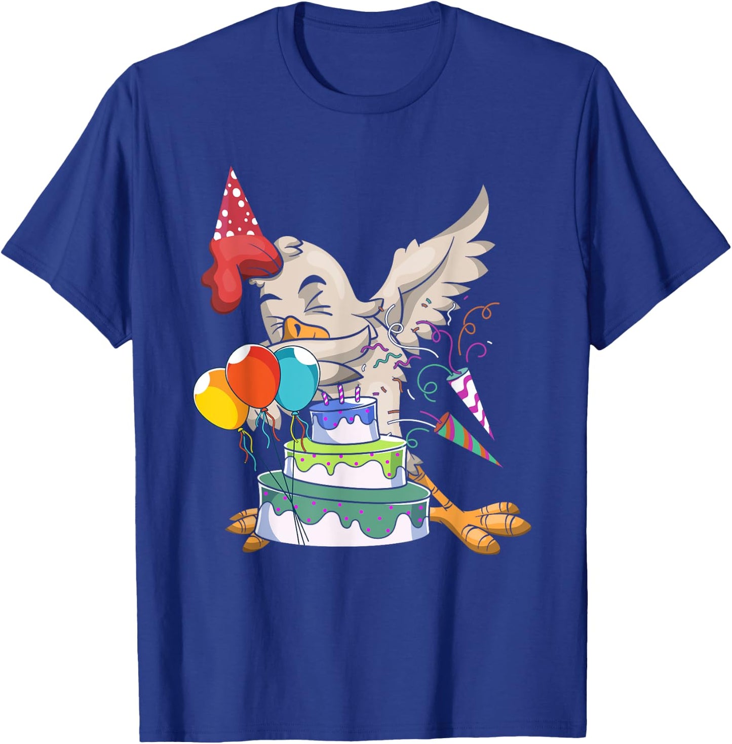 Dabbing Chicken Celebration Farm Animal Bird Kids Birthday T-Shirt - T-Shirt | Royal