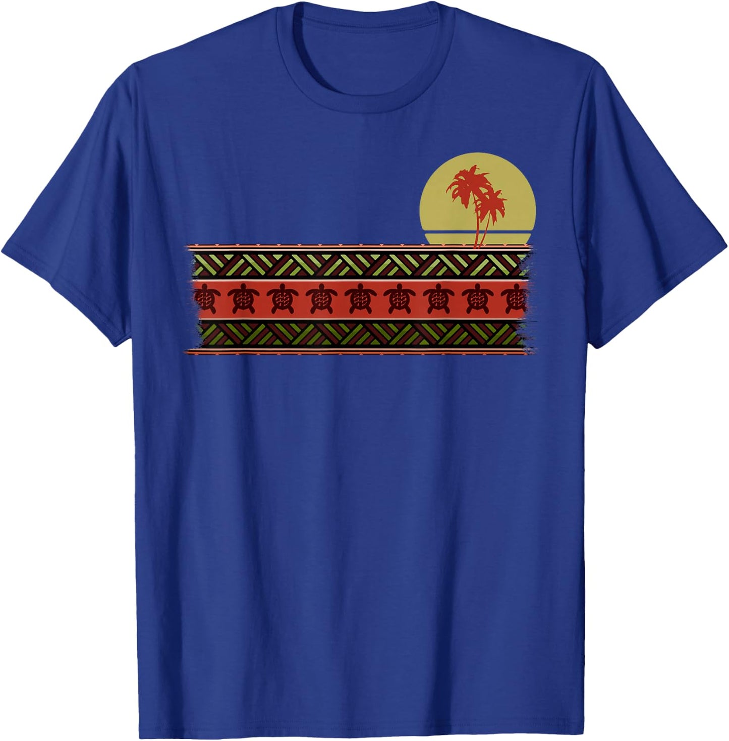 Hawaii Sea Turtle Maori Tribal New Zealand Polynesian Sun II T-Shirt - T-Shirt | Royal