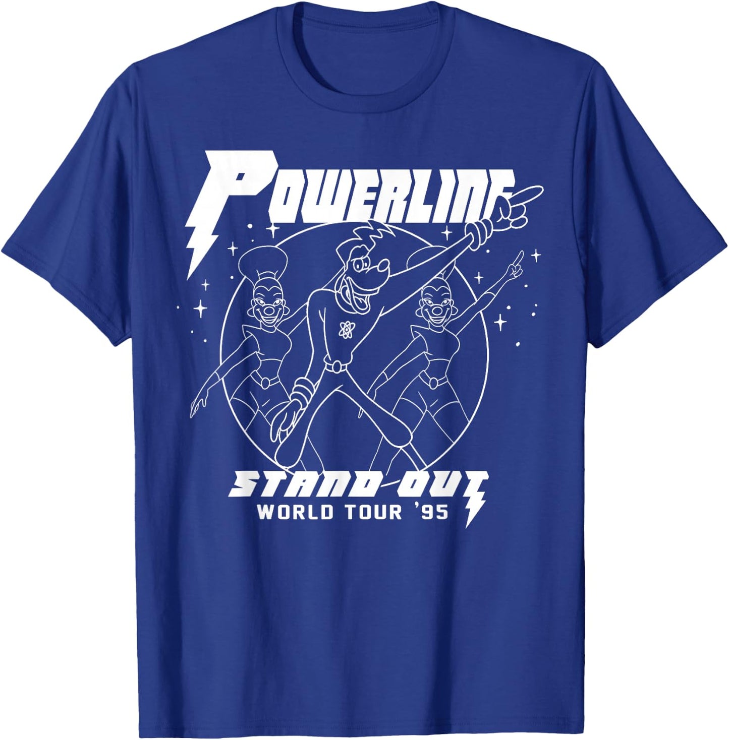 Disney A Goofy Movie Powerline World Tour Outline Poster T-Shirt - T-Shirt | Royal