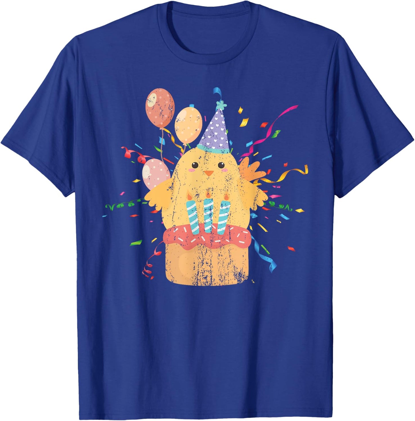 Cute Chicken Birthday Cake Kids Anniversary Party Birthday T-Shirt - T-Shirt | Royal