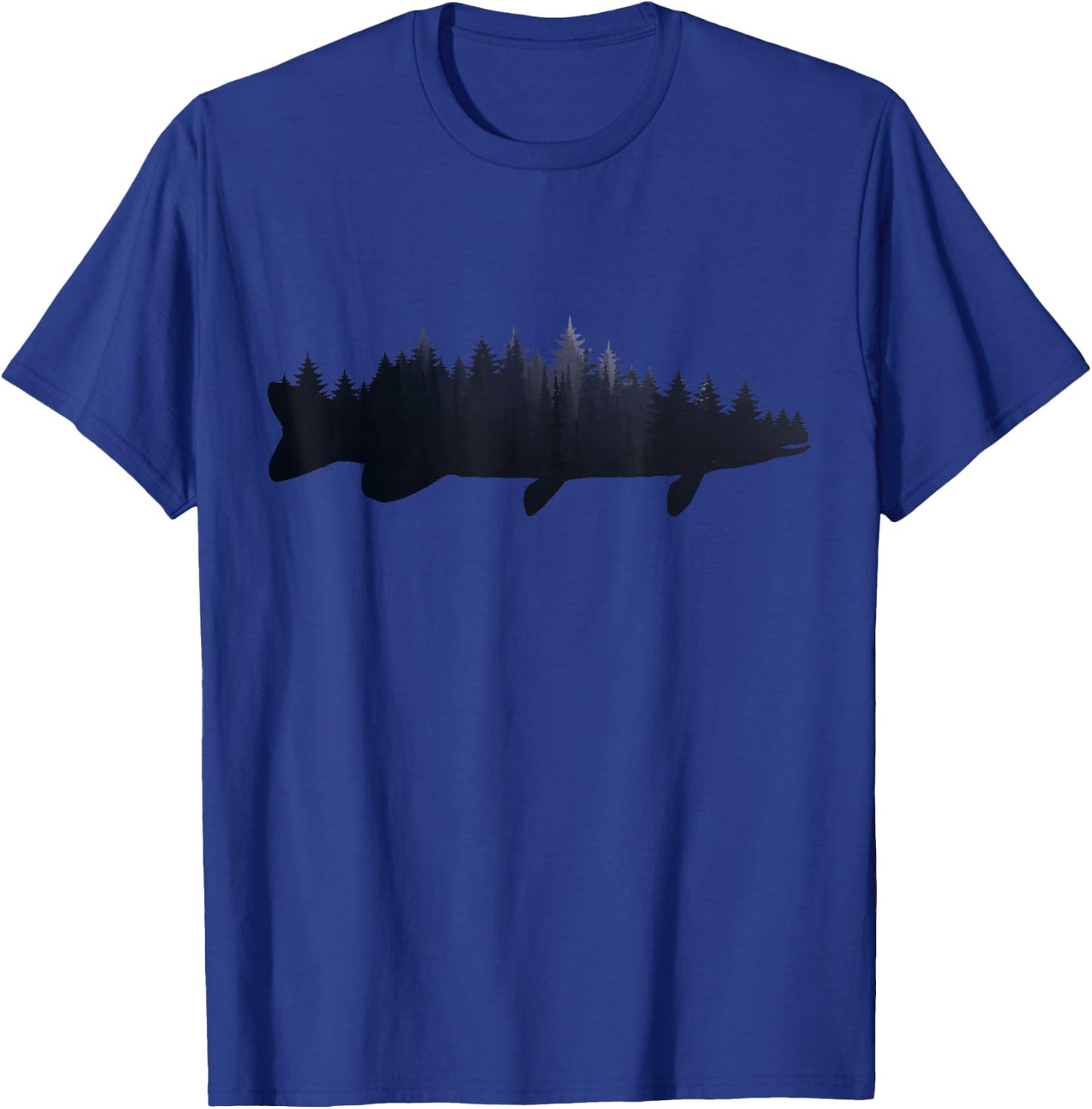 Musky Pike Fishing Forest Fish Nature Outdoor Fisherman T-Shirt - T-Shirt | Royal