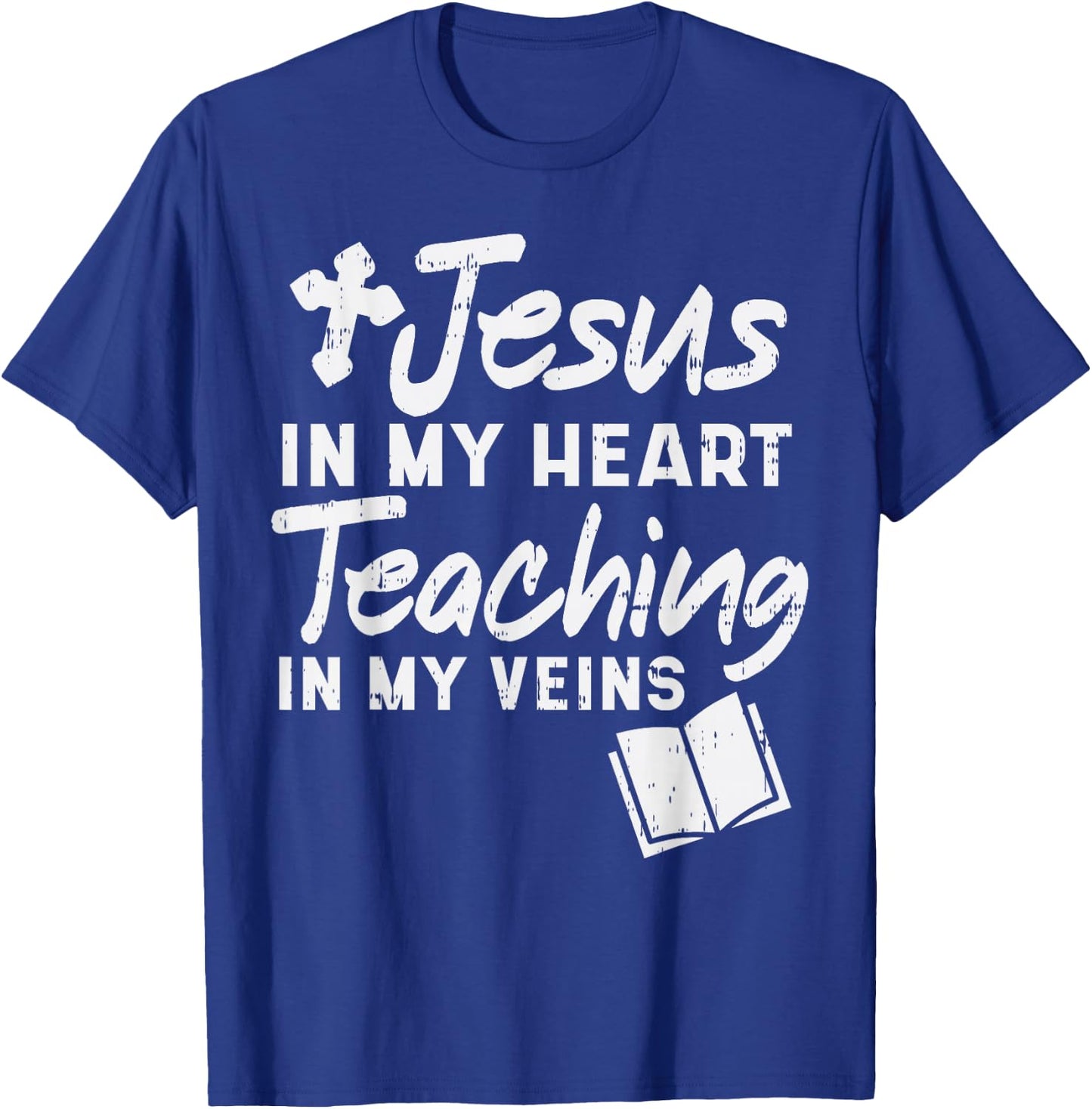 Jesus Heart Teaching Veins Teacher God Faith Christian Gift T-Shirt - T-Shirt | Royal