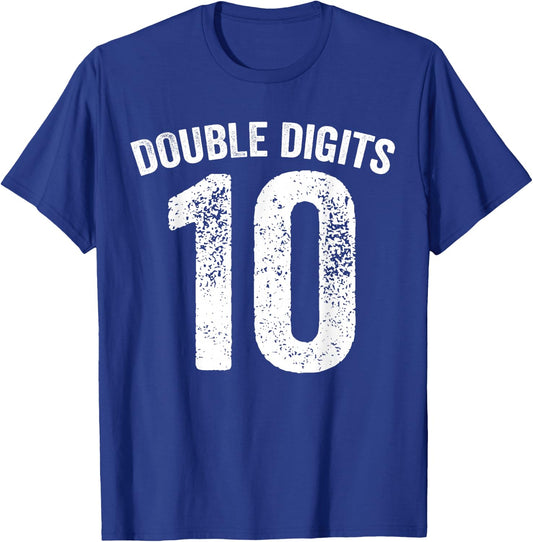 10 Double Digits 10 Year Old Gifts 10th Birthday Ten Bday T-Shirt - T-Shirt | Royal