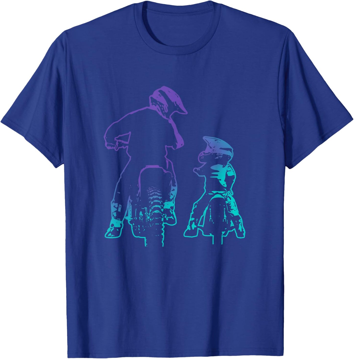 Dirt Bike Dad and Son Motocross Biking T-Shirt - T-Shirt | Royal