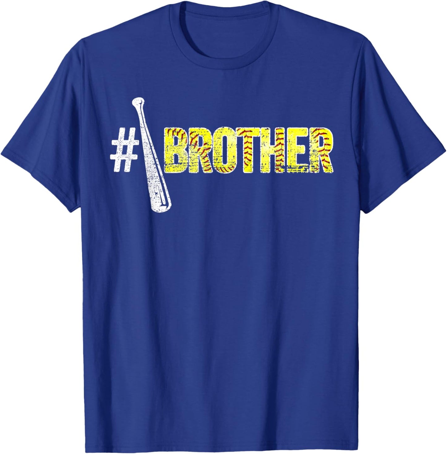 Number One Softball Brother Fathers Day Funny Softball Papa T-Shirt - T-Shirt | Royal