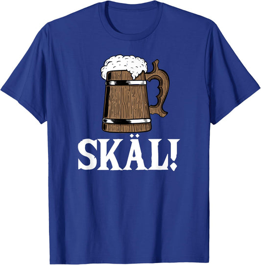 Skäl Wooden Beer Mug Viking T-Shirt - T-Shirt | Royal