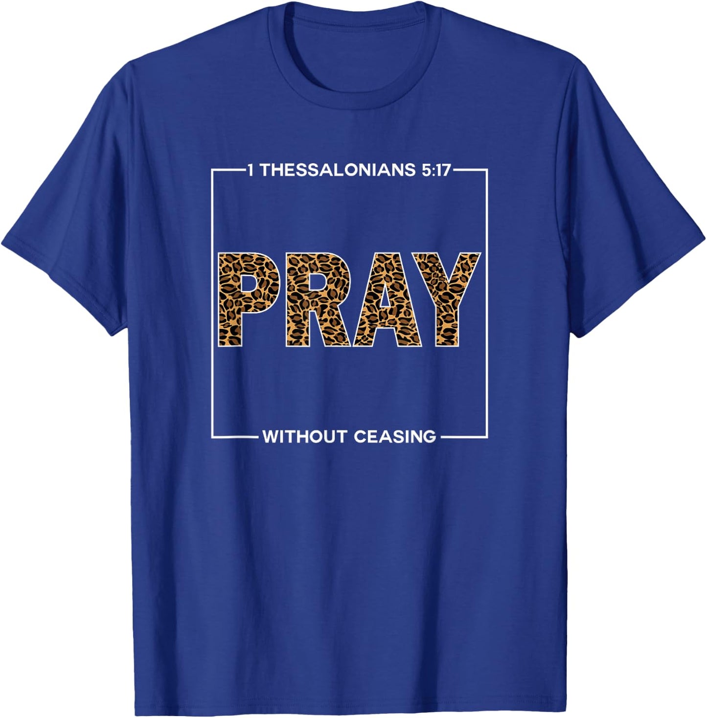 Pray Cheetah Print Bible Scripture Gifts for Christians T-Shirt - T-Shirt | Royal