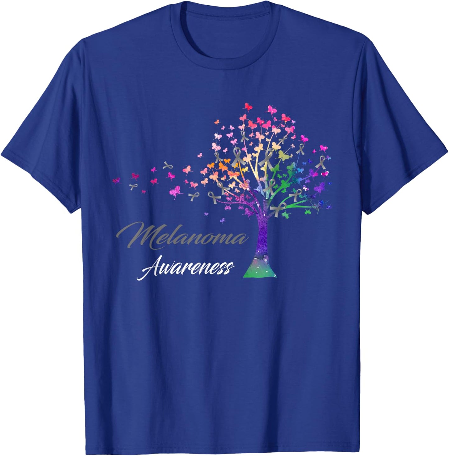 Tree Ribbon Melanoma Awareness T-Shirt - T-Shirt | Royal