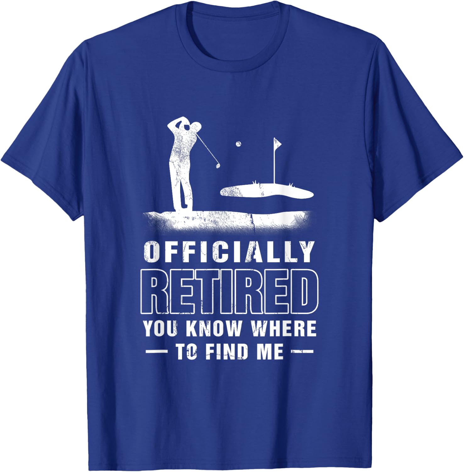 Officially-Retired Golf Dad Golfing Retirement Golfer Father T-Shirt - T-Shirt | Royal