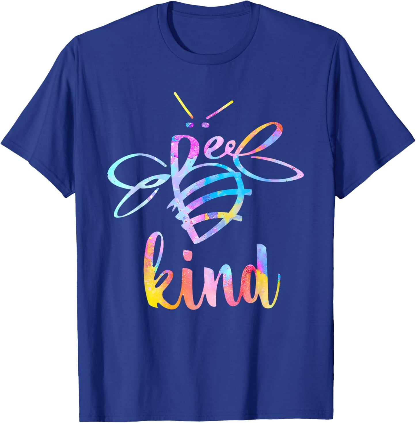 Bee Kind Tie Dye Be Groovy Kind Kindness Positive Teacher Men Women Kids T-Shirt - T-Shirt | Royal