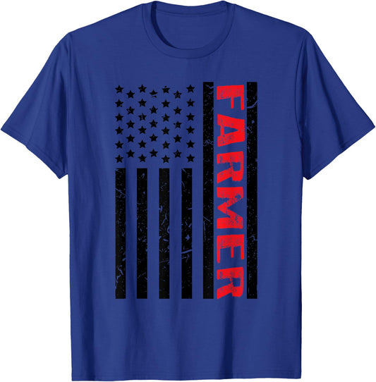 4th Of July Farmer American Farm Cow Tractor Flag Patriotism Kids Men T-Shirt - T-Shirt | Royal