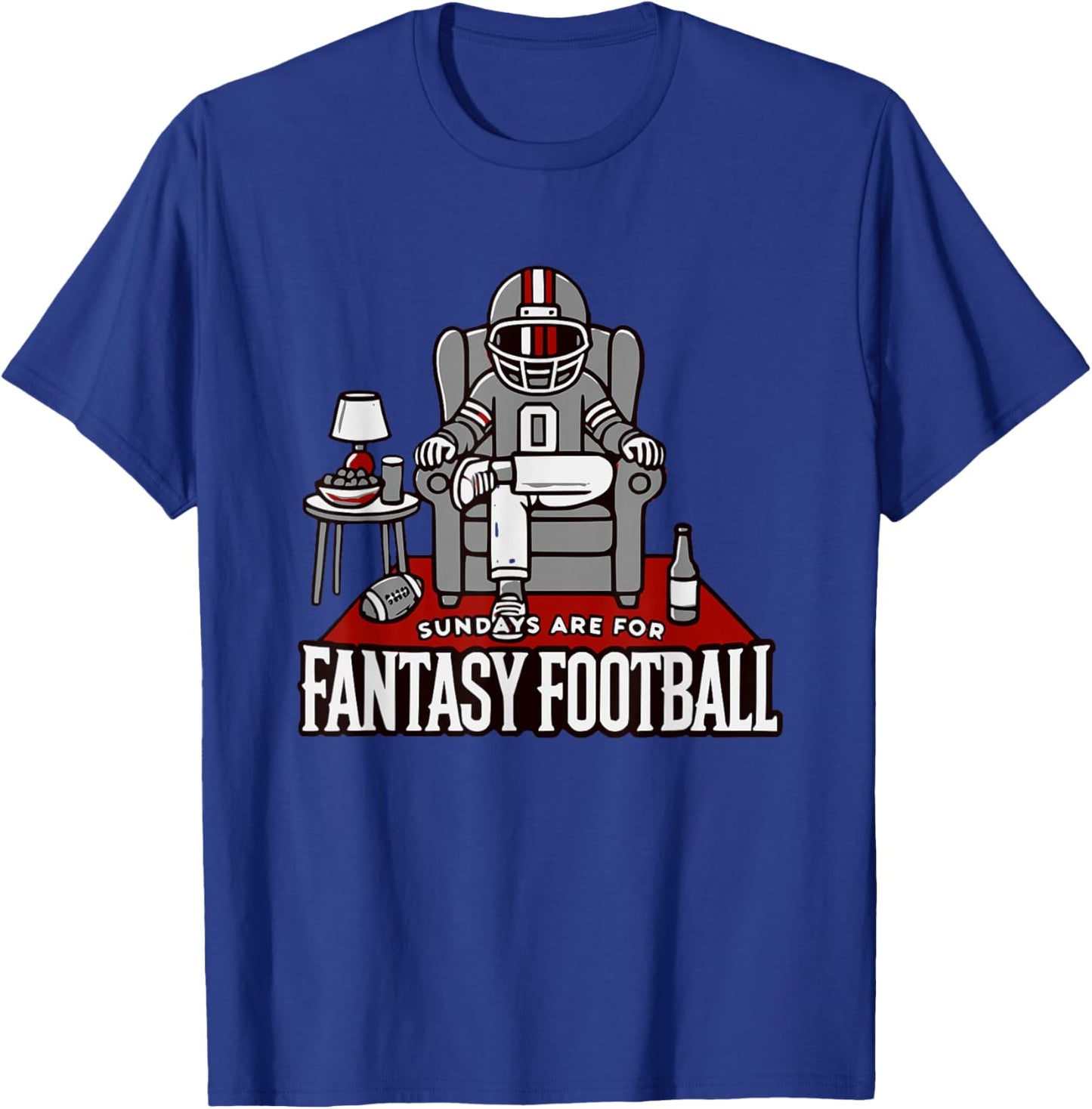 Funny Sundays for Fantasy Football Party Fans T-Shirt - T-Shirt | Royal