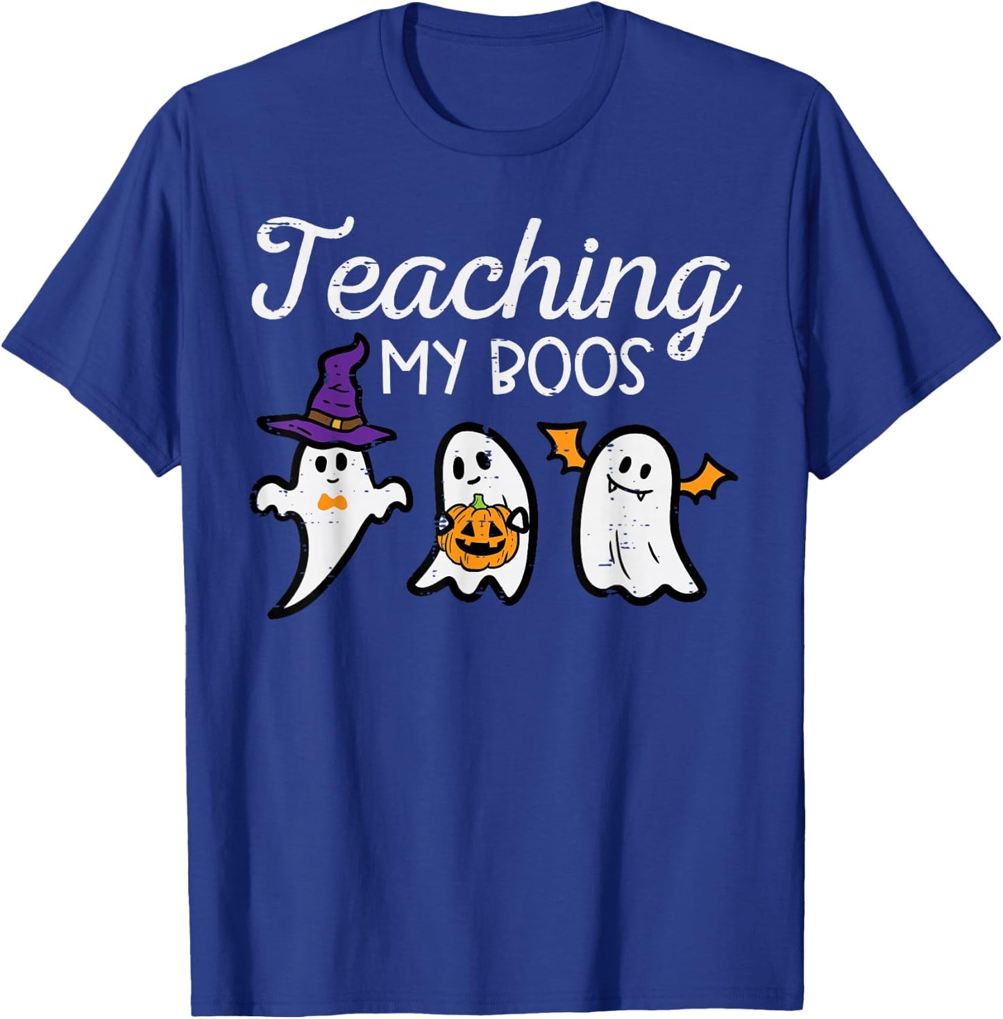 Halloween Ghost Teachers Teaching My Boos Costume Women Men T-Shirt - T-Shirt | Royal