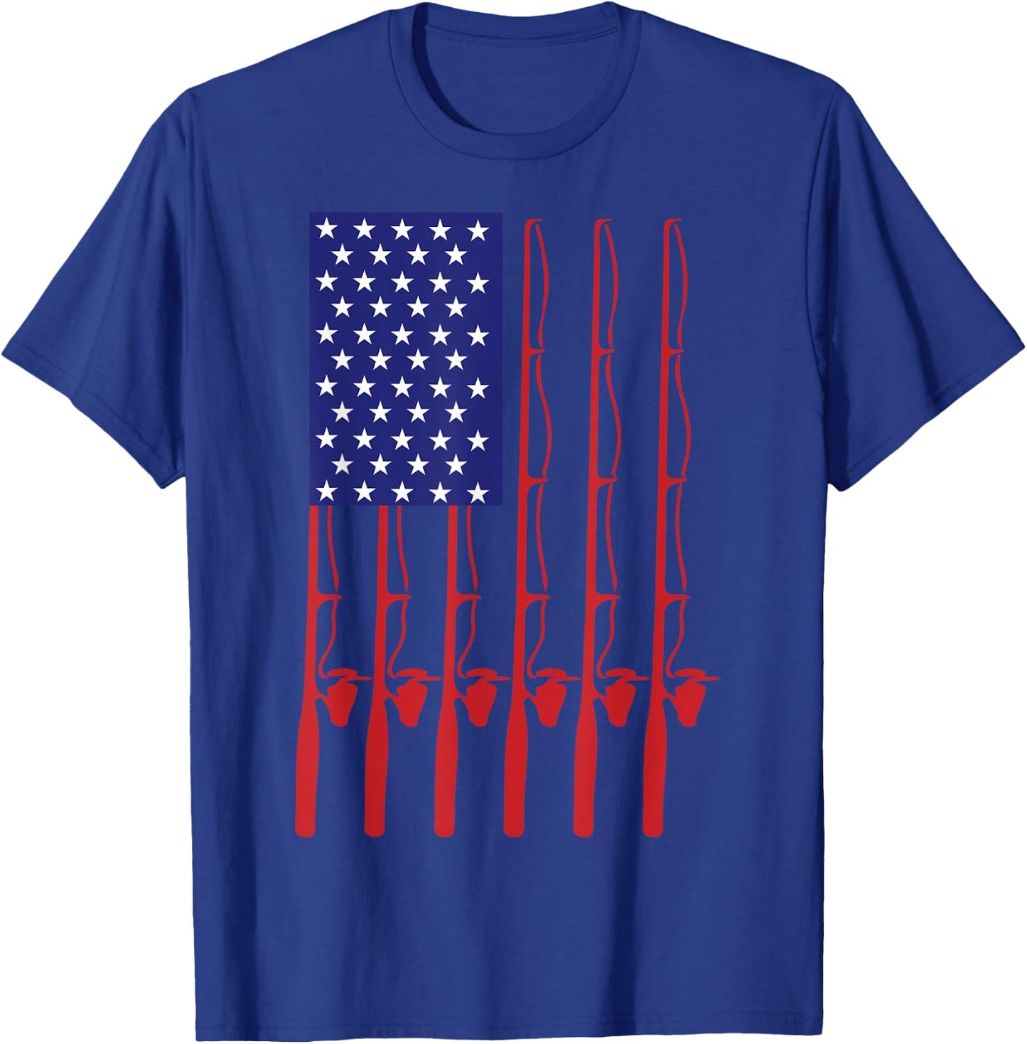 Fathers Day Fishing flag Fishing T-Shirt - T-Shirt | Royal
