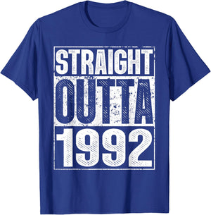 Straight Outta 1992 33rd Bithday GIft 30 Years Old Birthday T-Shirt - T-Shirt | Royal