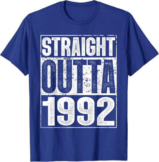 Straight Outta 1992 33rd Bithday GIft 30 Years Old Birthday T-Shirt - T-Shirt | Royal