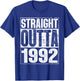 Straight Outta 1992 33rd Bithday GIft 30 Years Old Birthday T-Shirt - T-Shirt | Royal