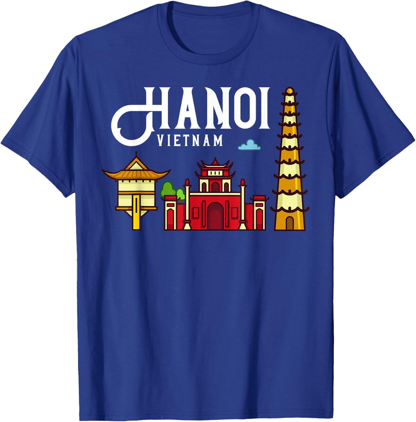 Hanoi Vietnam City Skyline Map Travel T-Shirt - T-Shirt | Royal