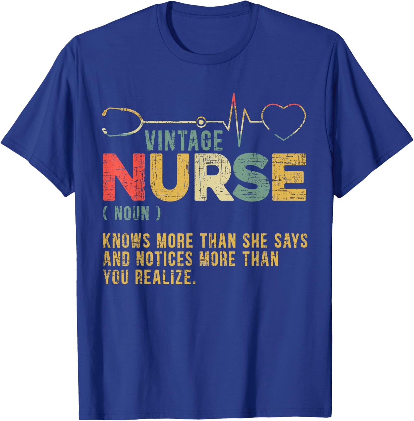 Vintage Nurse Definition Hospital Medical Registered Nursing T-Shirt - T-Shirt | Royal