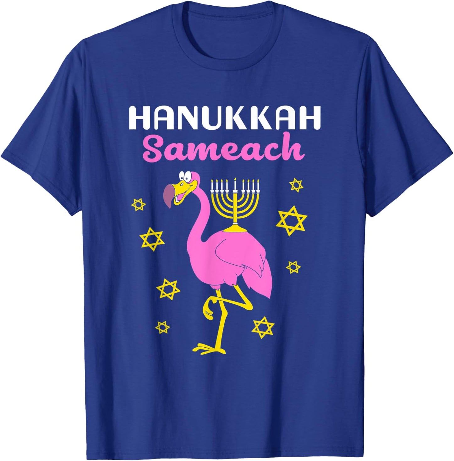 Hanukkah Flamingo Hanukkah Sameach T-Shirt - T-Shirt | Royal