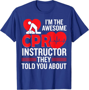 CPR Accessories CPR Manikin Training Service CPR Instructor T-Shirt - T-Shirt | Royal