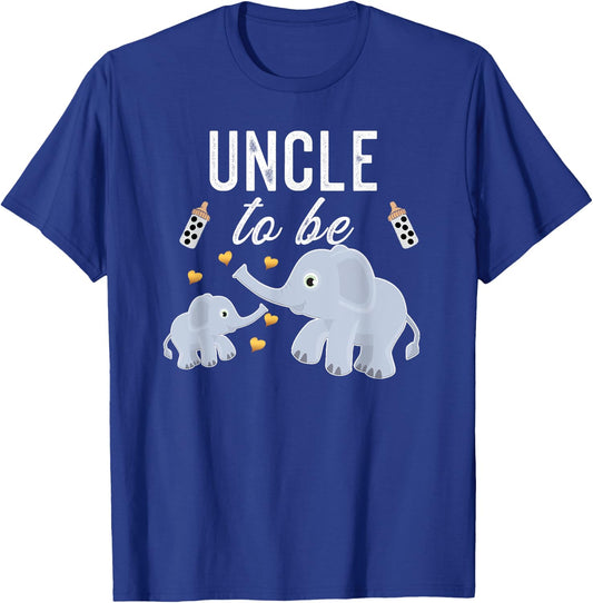 Uncle To Be Elephant Baby Shower Uncle Cute T-Shirt - T-Shirt | Royal