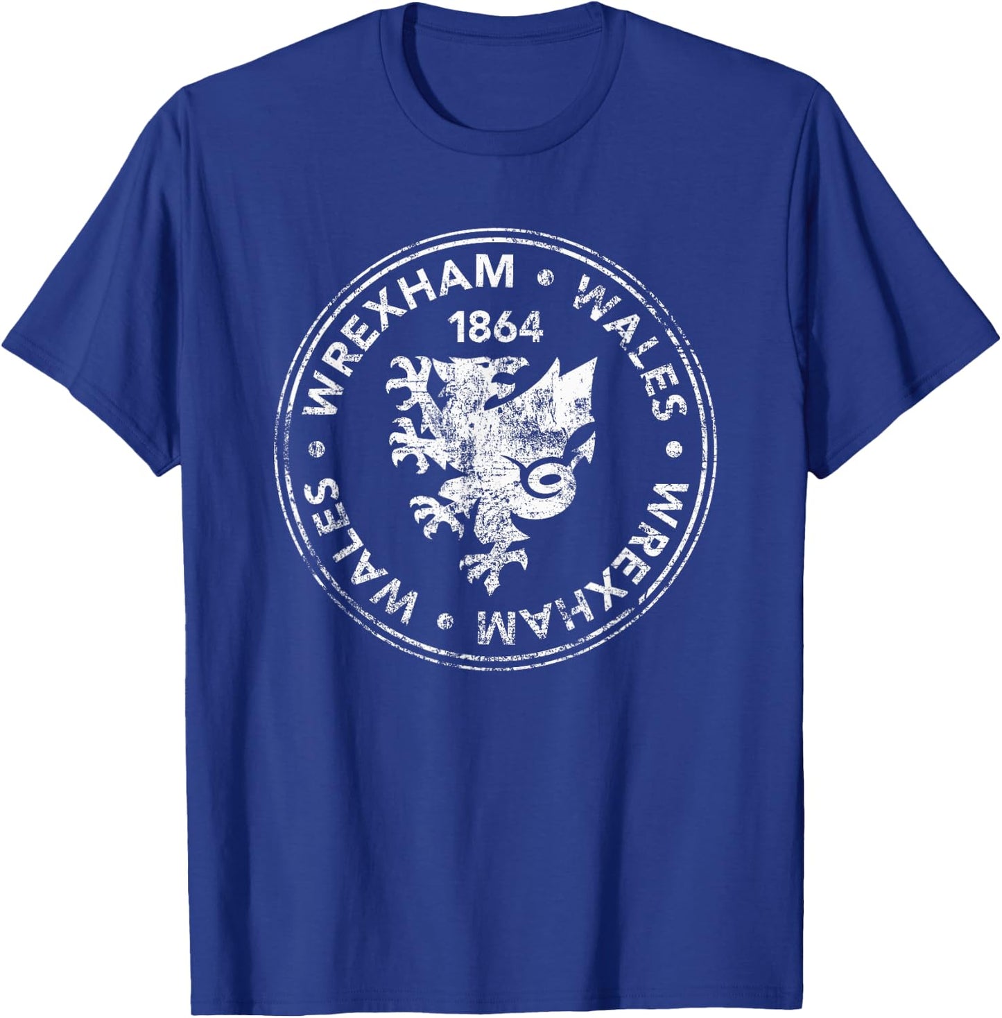 Wrexham Wales 1864 Distressed T-Shirt - T-Shirt | Royal