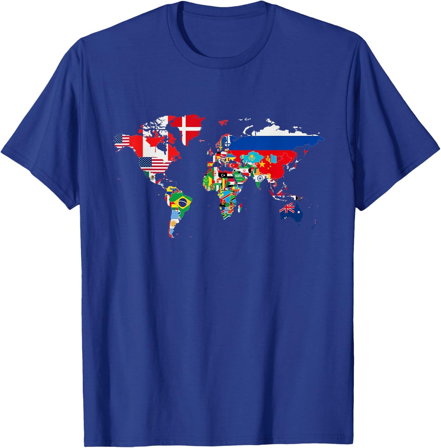 International world flags and world map for children T-Shirt - T-Shirt | Royal