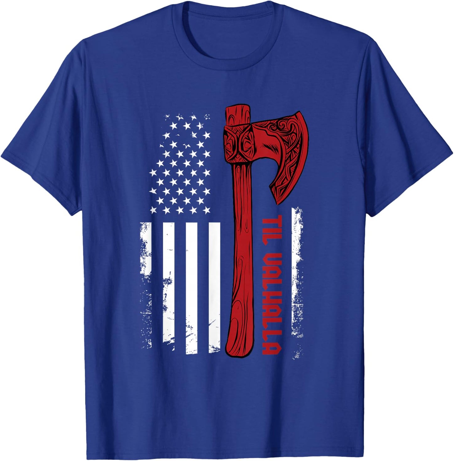 American Viking Axe Flag - Til Valhalla - Norse Mythology Small T-Shirt - T-Shirt | Royal