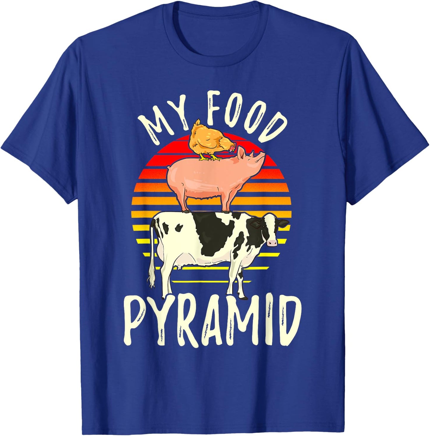 My Food Pyramid Meat Eater Carnivore Diet Food Nutrition Fun T-Shirt - T-Shirt | Royal